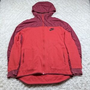 Nike Hoodie Jacket Womens Large Zip Windrunner Athletics Rip Stop Athleisure